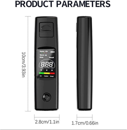 Digital Breathalyzer - Portable Breathalyzer - Rechargeable Breathalyzer - High-Precision Breathalyzer - Portable Digital Breathalyzer - Rapid Breathalyzer - Professional Breathalyzer - 10 x 2.8 cm / 3.94 x 1.1 in - For personal and family use