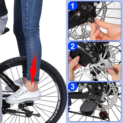 2-Piece Set - Bicycle Pedals - Pedal - U-Shaped Pedals for Electric Bikes - Aluminum Bicycle Pedals - Non-Slip Electric Bike Pedals - Folding Pedals - For Electric Bikes, Mountain Bikes, Folding Bikes - 10mm U-Slot - Black - Image 2