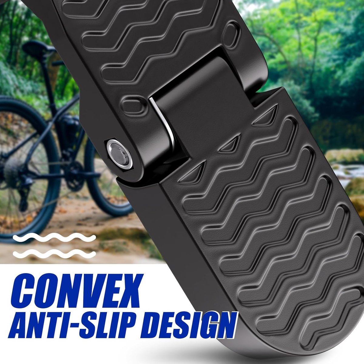 2-Piece Set - Bicycle Pedals - Pedal - U-Shaped Pedals for Electric Bikes - Aluminum Bicycle Pedals - Non-Slip Electric Bike Pedals - Folding Pedals - For Electric Bikes, Mountain Bikes, Folding Bikes - 10mm U-Slot - Black - Image 4