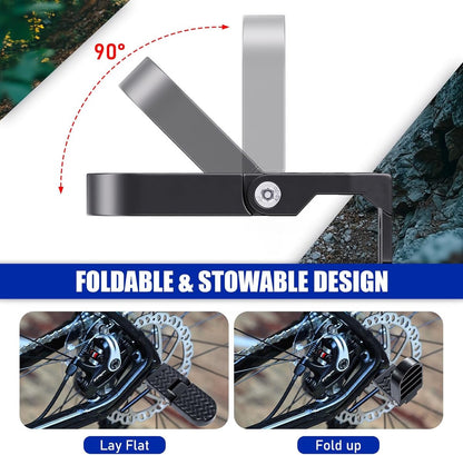 2-Piece Set - Bicycle Pedals - Pedal - U-Shaped Pedals for Electric Bikes - Aluminum Bicycle Pedals - Non-Slip Electric Bike Pedals - Folding Pedals - For Electric Bikes, Mountain Bikes, Folding Bikes - 10mm U-Slot - Black - Image 7