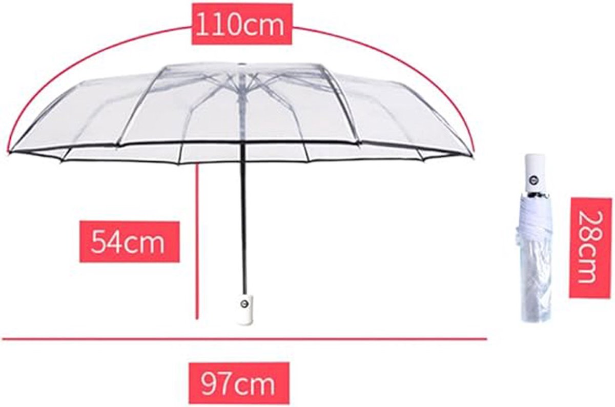 Transparent plastic folding umbrella - Purple Sakura design - Transparent floral travel umbrella, windproof, for outdoor use - Suitable for adults, children, girls, and women - Image 2