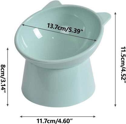 Cat bowl - Feeders - Tilting bowl - Anti-vomiting - Angled design - Blue - Perfect for cats - Indoor use - Pet accessories - Green - Image 2
