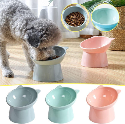 Cat bowl - Feeders - Tilting bowl - Anti-vomiting - Angled design - Blue - Perfect for cats - Indoor use - Pet accessories - Green - Image 7