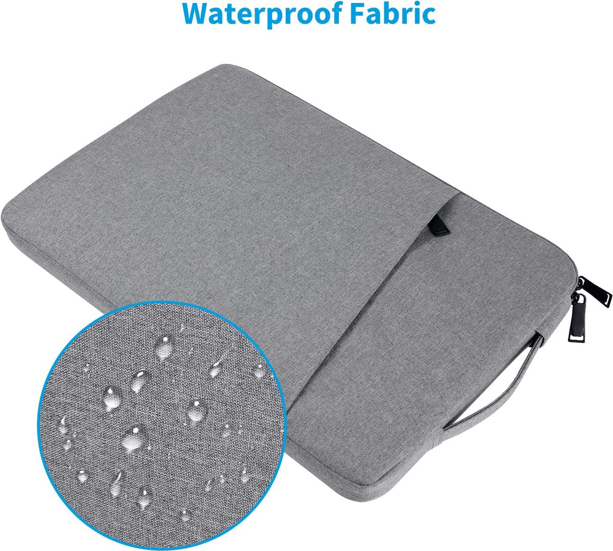 15.6-inch Laptop Sleeve - Protective Case - Laptop Storage Bag - Shockproof - Scratch-resistant - Splash-proof - Gray - Image 4