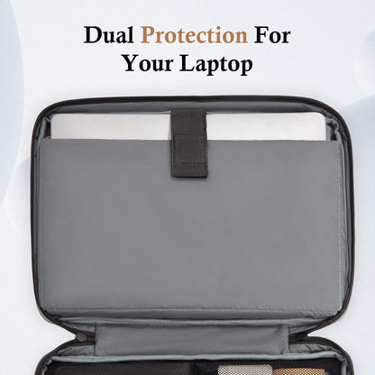 15.6-inch Laptop Sleeve - Shockproof, Scratch-resistant, and Splash-proof - Includes an Extra Storage Compartment for Baby Clothes Accessories - Black/Gray - Image 6