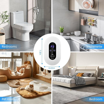 Air purifier - Plug-in negative ion air purifier - LED display - Negative ion air purifier - Home air purifier - Negative ion air purifier - Deodorizer - Ionizer - Wit - Image 2