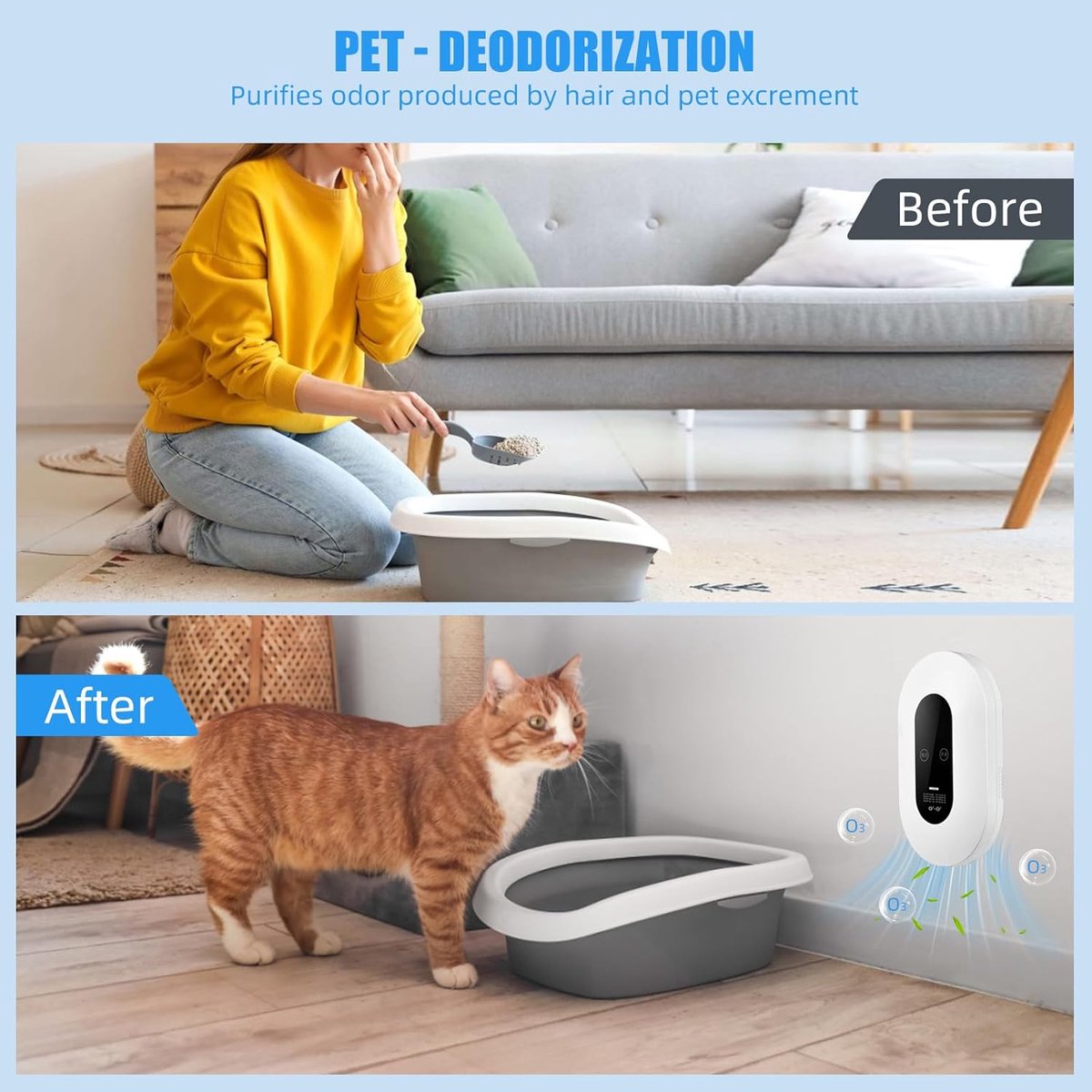 Air purifier - Plug-in negative ion air purifier - LED display - Negative ion air purifier - Home air purifier - Negative ion air purifier - Deodorizer - Ionizer - Wit - Image 4