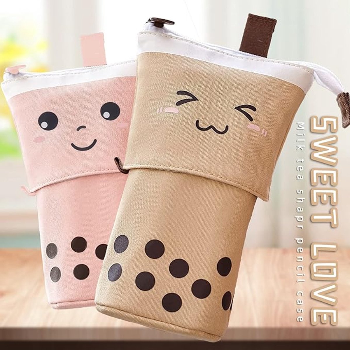 2-in-1 pencil case, cute pencil case, retractable pencil case, foldable pencil holder, vertical retractable pencil holder, makeup bag for students, office, women, girls, boys - Image 4