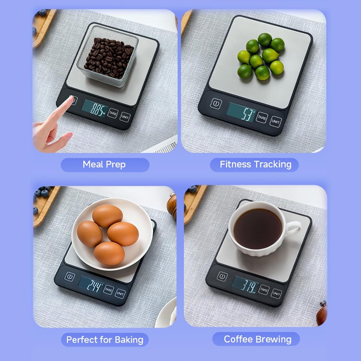 Precision scale - Digital kitchen scale - Barista scale - Professional food scale with a 10 kg weighing capacity - For home baking - Easy to read - Image 5