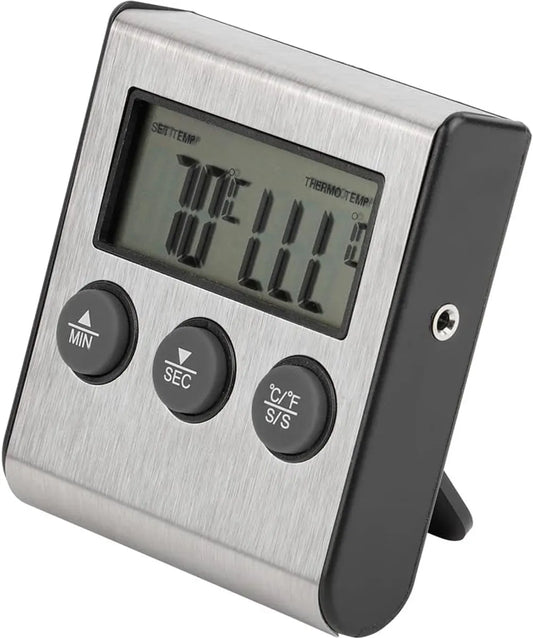 Food Thermometer - Meat Thermometer - Grill Thermometer - Meat Cooking Probe - Accurate Digital Kitchen Thermometer with Timer - Suitable for Cooking and Outdoor Grilling