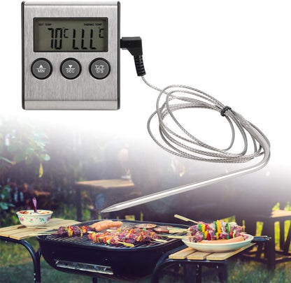 Food Thermometer - Meat Thermometer - Grill Thermometer - Meat Cooking Probe - Accurate Digital Kitchen Thermometer with Timer - Suitable for Cooking and Outdoor Grilling - Image 3