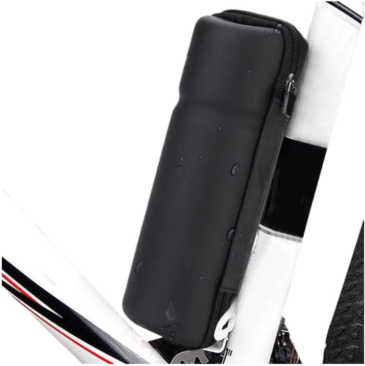 Bicycle frame bag - 23 x 9 cm - Rigid, waterproof, lightweight, wear-resistant, strong and unbreakable material - Can be used as a portable repair kit - Water bottle bag (black) - Image 4