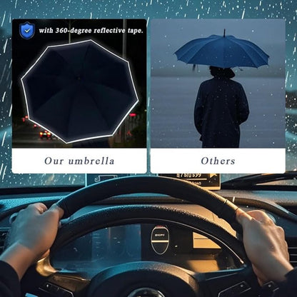 Windproof umbrella, sun protection, pocket umbrella, windproof, weatherproof, automatic open and close, 190T nylon umbrella, waterproof, unisex, compact and lightweight, 10 ribs - Image 4