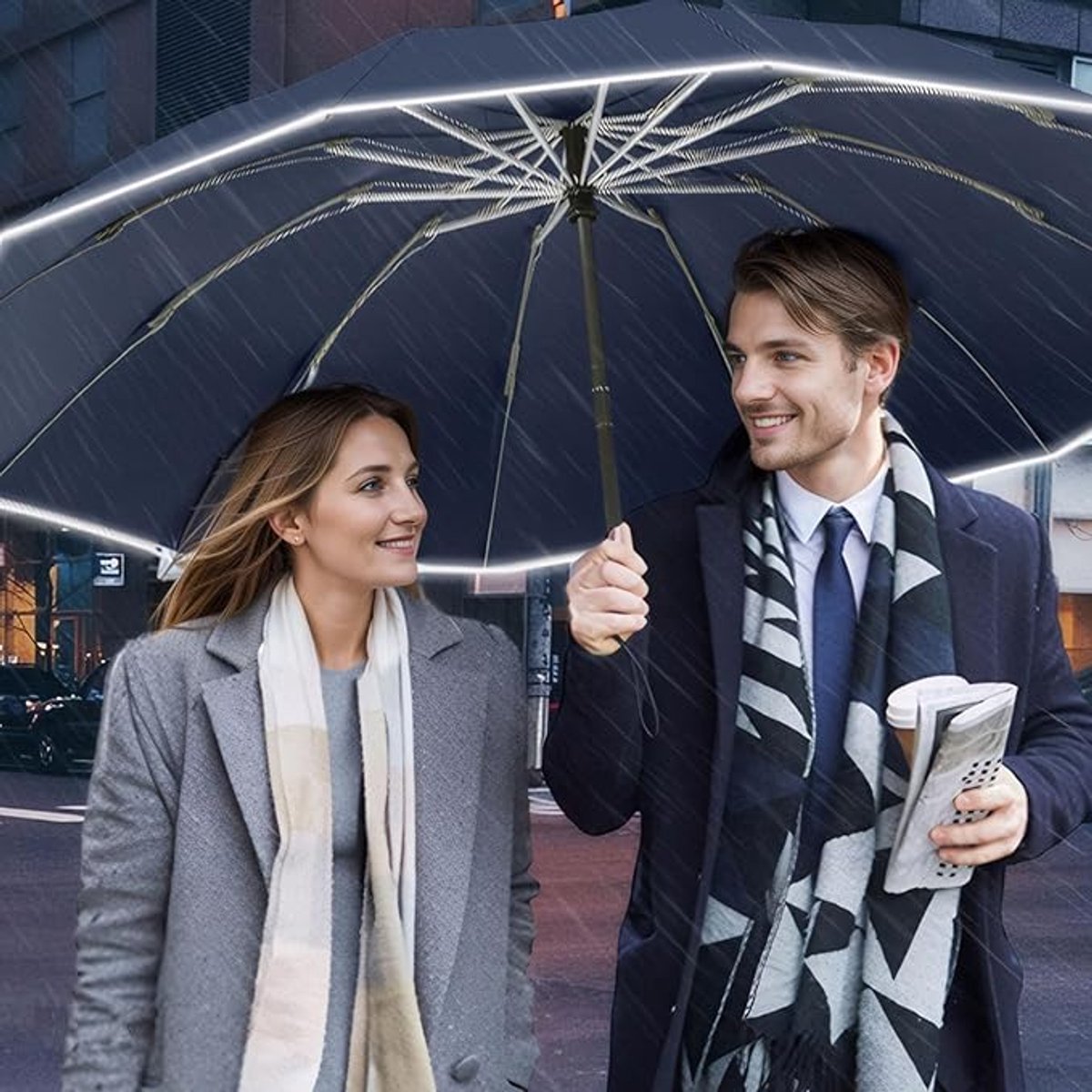 Windproof umbrella, sun protection, pocket umbrella, windproof, weatherproof, automatic open and close, 190T nylon umbrella, waterproof, unisex, compact and lightweight, 10 ribs - Image 5