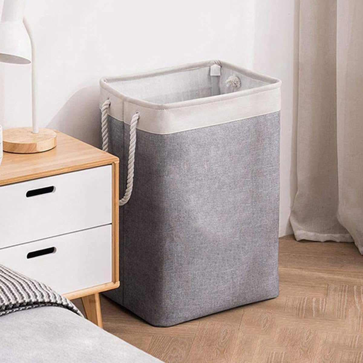 Collapsible laundry basket with lid, leak-proof and foldable bin, with removable bag, large capacity, storage bag, for dorm room, bedroom, bathroom, clothes and toys, brown - Image 2