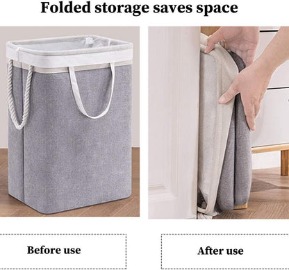 Collapsible laundry basket with lid, leak-proof and foldable bin, with removable bag, large capacity, storage bag, for dorm room, bedroom, bathroom, clothes and toys, brown - Image 6