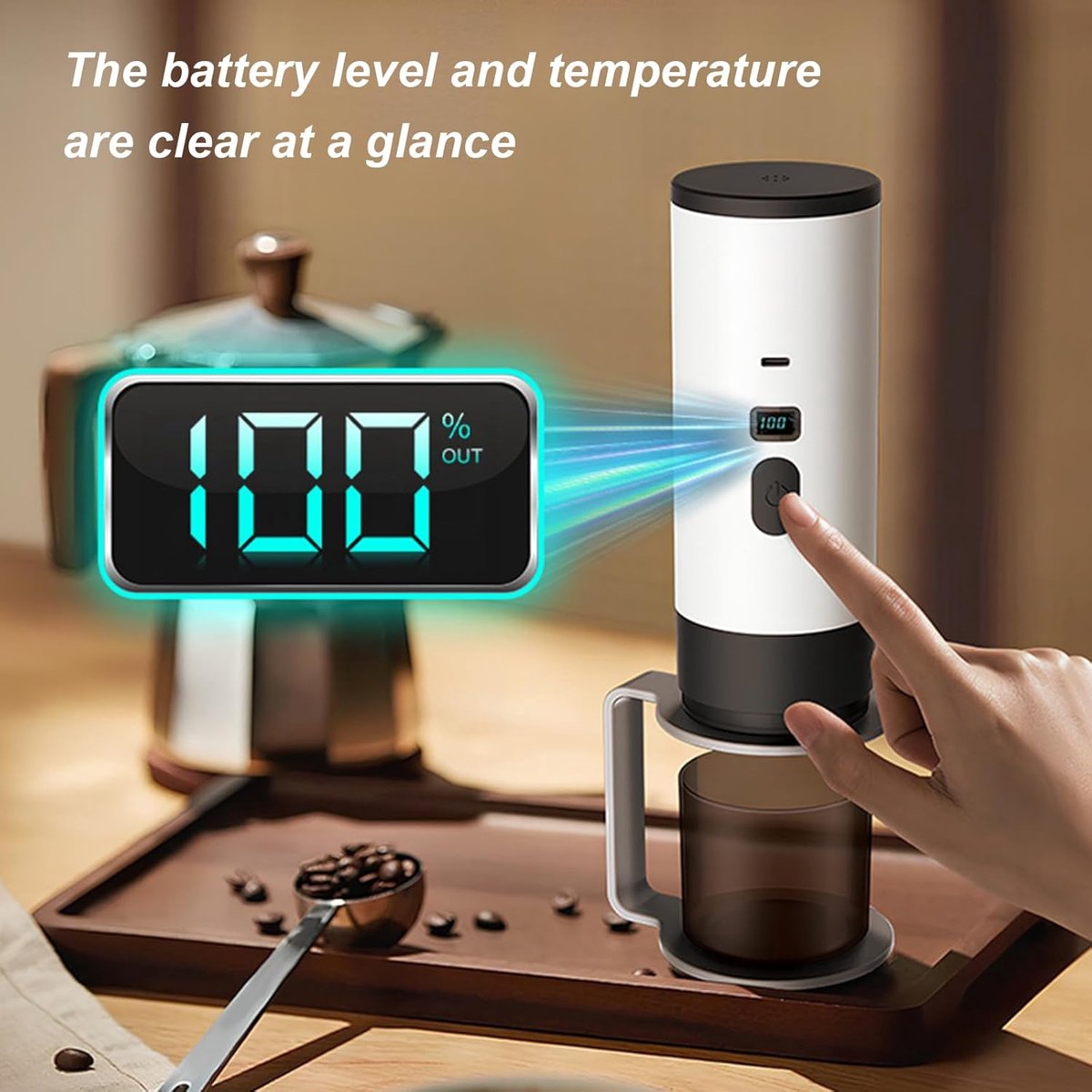 Coffee maker - Coffee machines - Portable coffee maker - 3-in-1 coffee maker - Portable electric espresso machine - Coffee maker for travel, camping, car, camper van, suitable (Wit) - Image 2