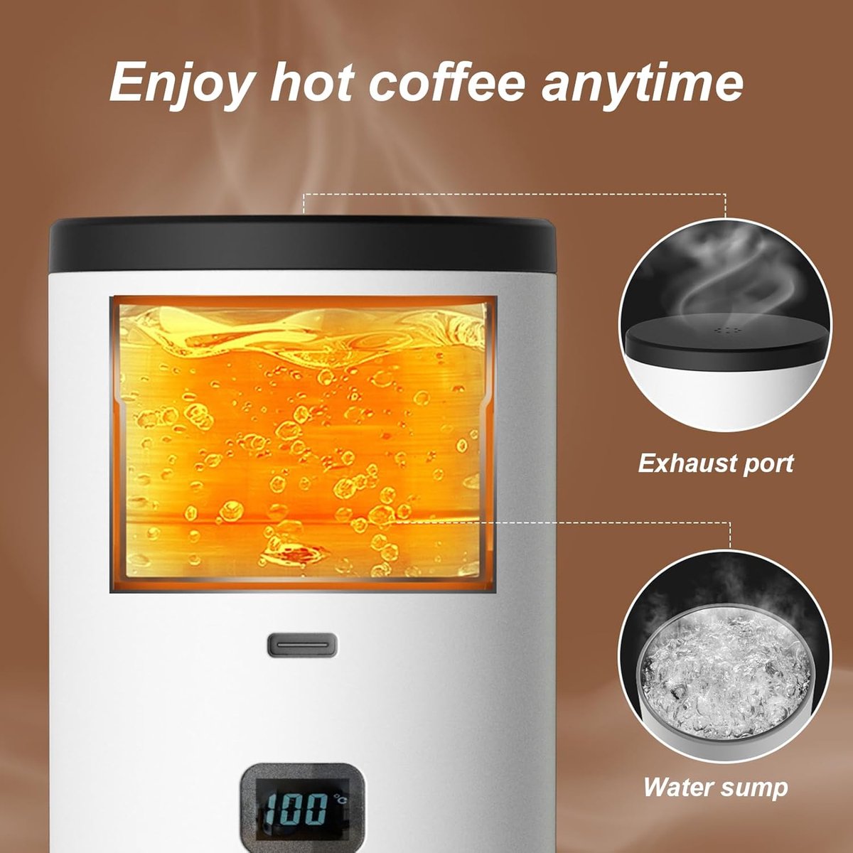 Coffee maker - Coffee machines - Portable coffee maker - 3-in-1 coffee maker - Portable electric espresso machine - Coffee maker for travel, camping, car, camper van, suitable (Wit) - Image 3