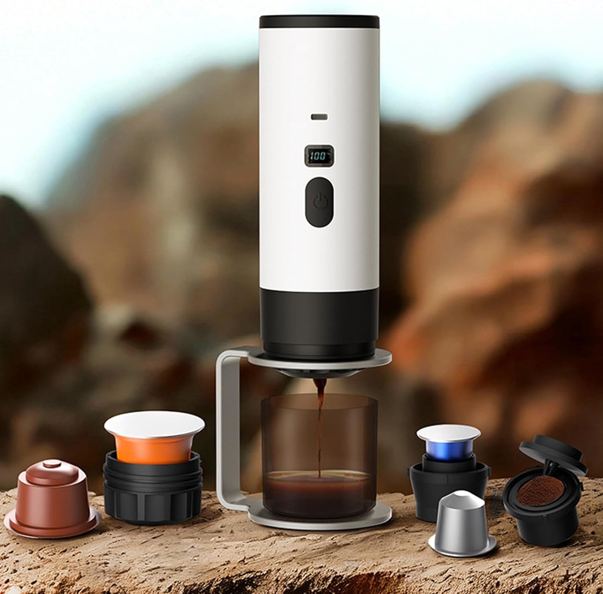 Coffee maker - Coffee machines - Portable coffee maker - 3-in-1 coffee maker - Portable electric espresso machine - Coffee maker for travel, camping, car, camper van, suitable (Wit) - Image 5