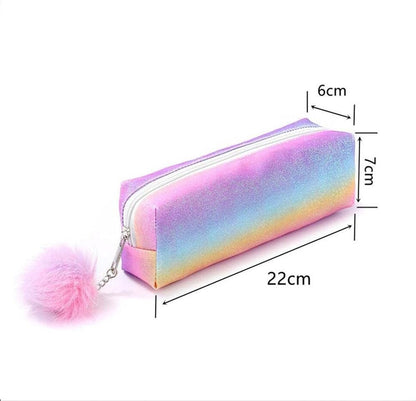 Pencil case - Pencil case for boys - Pencil case for girls - School pencil cases - School supplies - Large capacity rainbow glitter pencil case - Student desk storage box - Image 3
