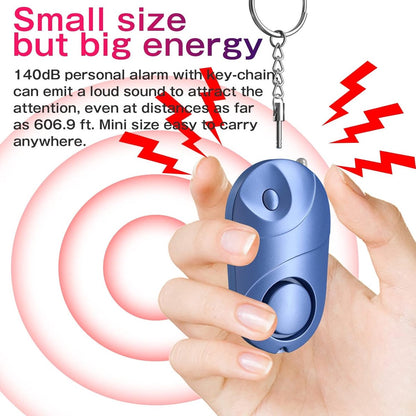 Panic Alarm - Personal Alarm - Personal Pocket Alarm - Keychain Siren - Safe Audible Personal Security Alarm - 130 dB with LED Light - For Children, Women and the Elderly (Black) - Image 2