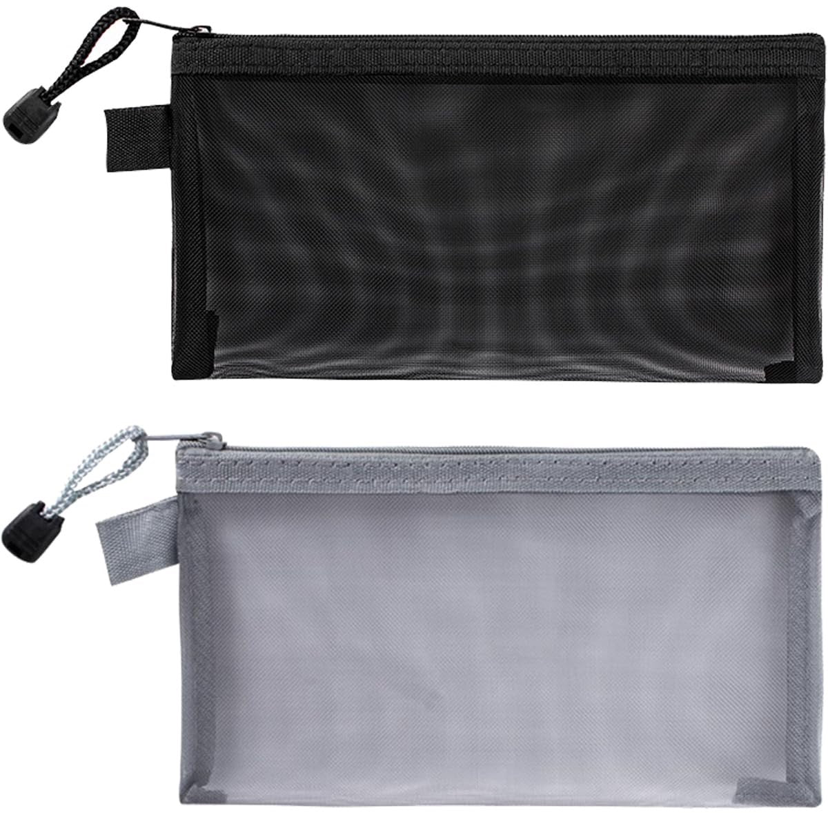 2pcs Transparent pencil case with zipper (21 x 11.5 cm) - Waterproof - For Girls and Boys