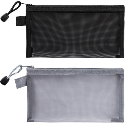 2pcs Transparent pencil case with zipper (21 x 11.5 cm) - Waterproof - For Girls and Boys