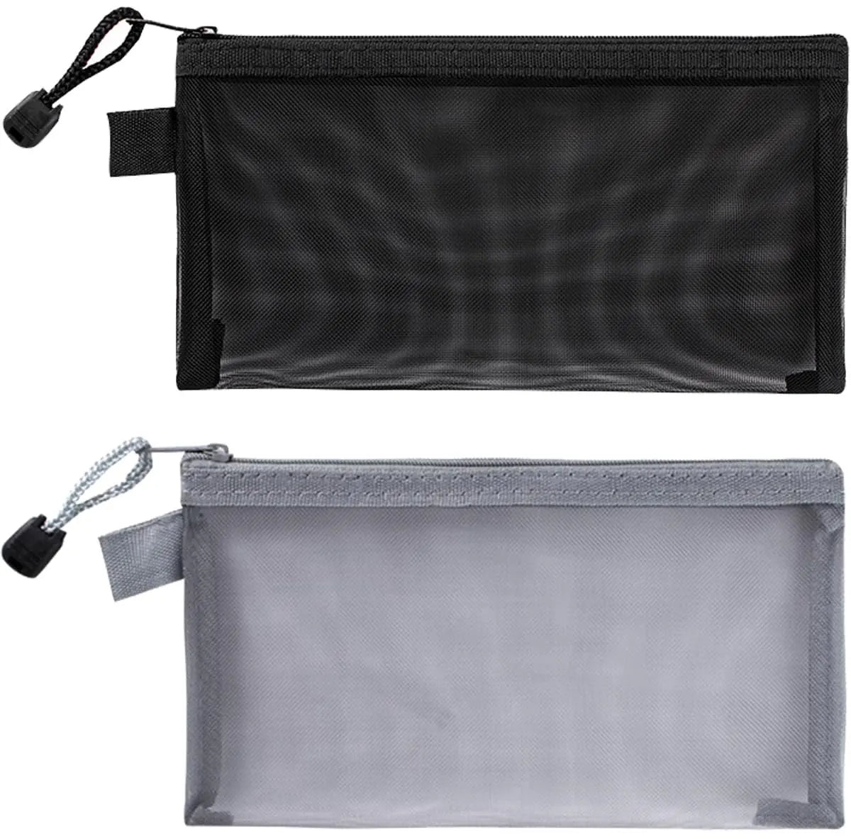 2pcs Transparent pencil case with zipper (21 x 11.5 cm) - Waterproof - For Girls and Boys
