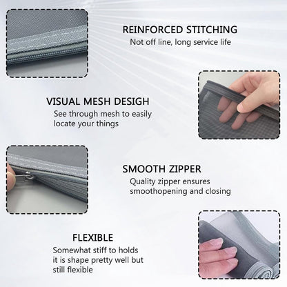 2pcs Transparent pencil case with zipper (21 x 11.5 cm) - Waterproof - For Girls and Boys - Image 2
