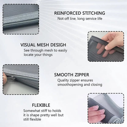 2pcs Transparent pencil case with zipper (21 x 11.5 cm) - Waterproof - For Girls and Boys - Image 2
