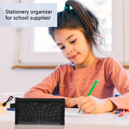2pcs Transparent pencil case with zipper (21 x 11.5 cm) - Waterproof - For Girls and Boys - Image 5