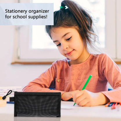 2pcs Transparent pencil case with zipper (21 x 11.5 cm) - Waterproof - For Girls and Boys - Image 5
