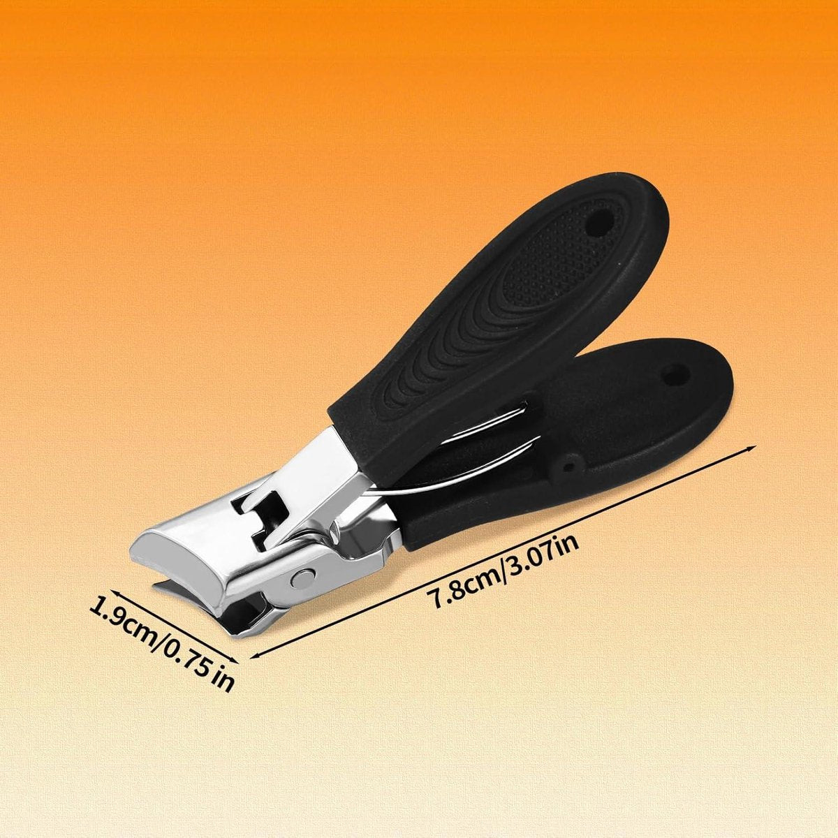 Wide nail clippers 78 x 19 cm - Anti-splash angled nail clippers with wide opening - Nail clippers for hands and feet - Pedicure and manicure tool for men and women (Black) - Image 6