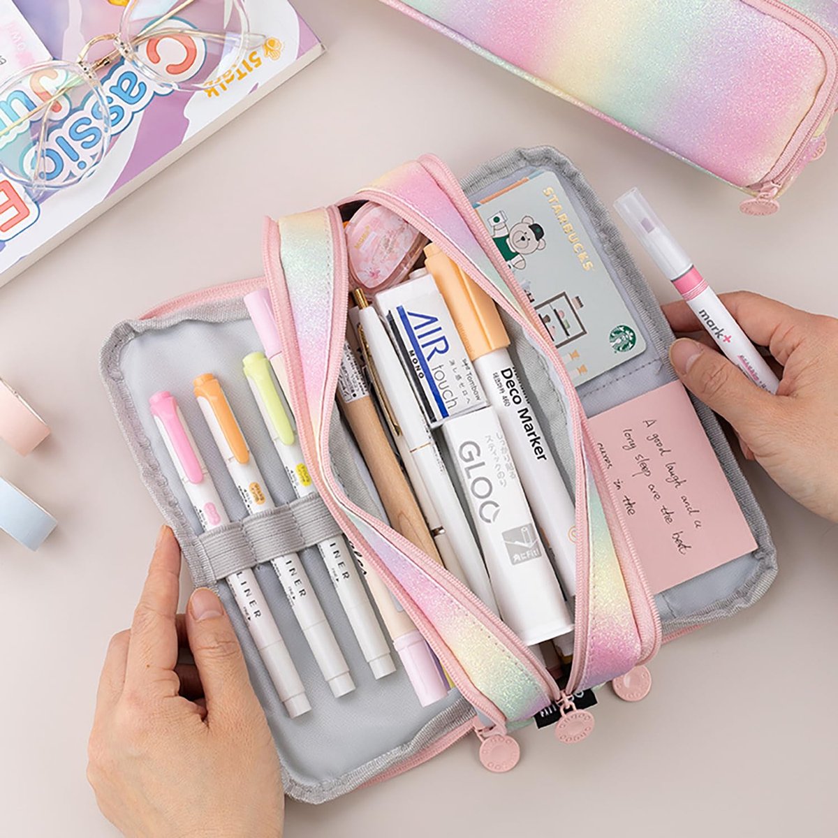 Pencil Case - Large Pencil Case - Boy's Pencil Case - Girl's Pencil Case - School Pencil Cases - School Supplies - with 3 Compartments - for Girls and Boys - Office - Makeup Gift - Image 6