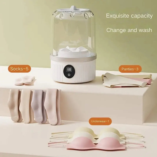 Mini Washing Machine - Underwear Washing Machine - Portable Underwear Washing Machine - Powerful Stain Removal - Compact Design - Portable and Compact - For Baby Clothes, Socks and Underwear - Image 3