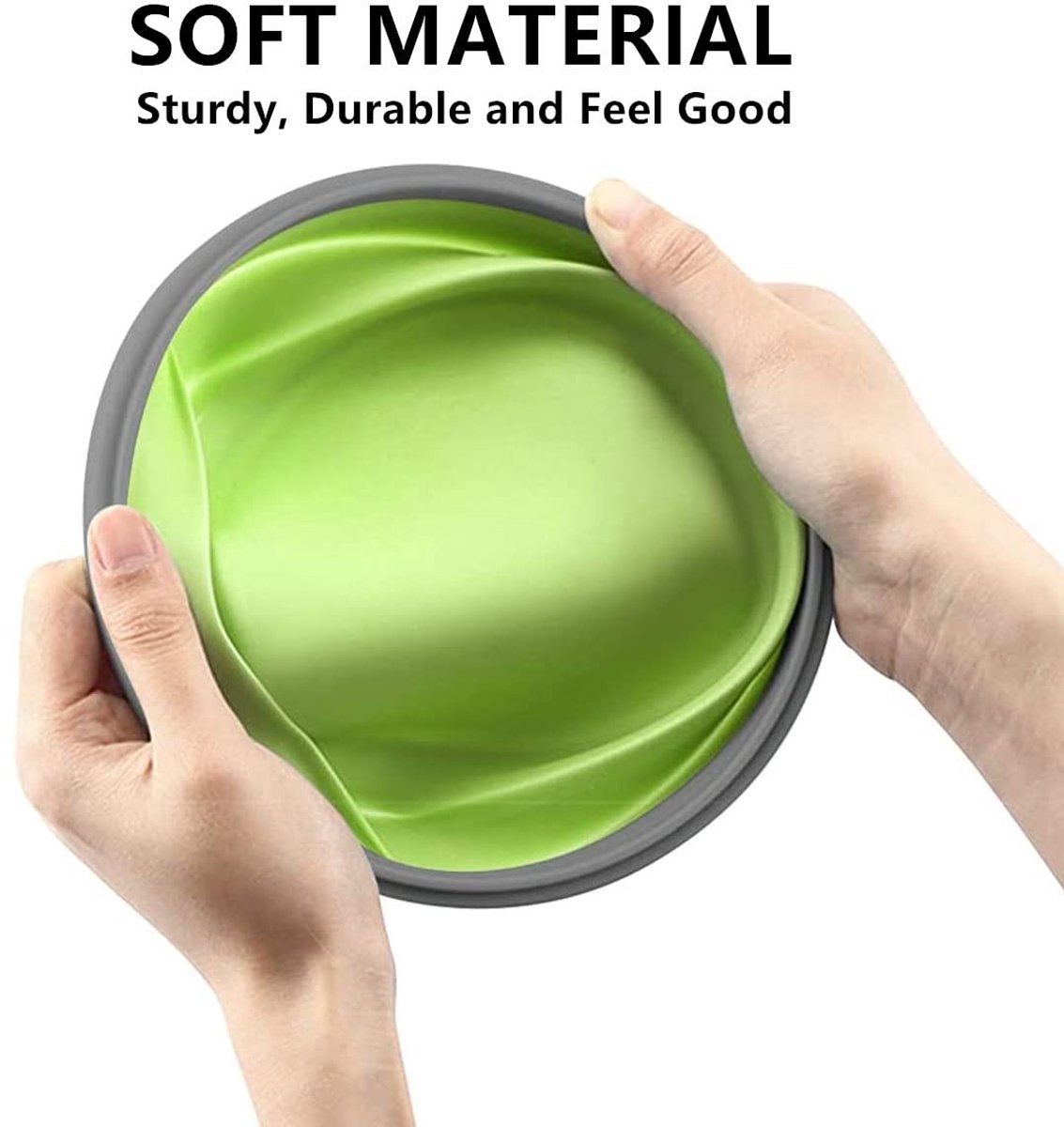 4-Piece Food Storage Container Set - Lunch Box - Collapsible Food Container - Round Silicone Lunch Box - For Camping Kitchens - BPA-Free - Green - Image 2