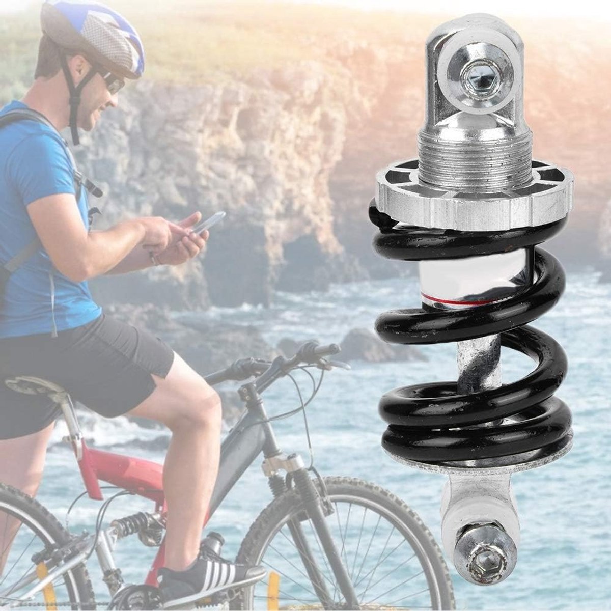 Bicycle shock absorber - Rear bicycle spring shock absorber - Metal - Mountain bike rear suspension shock absorber - Spring shock absorber - Bicycle parts - 650 lbs - Image 3