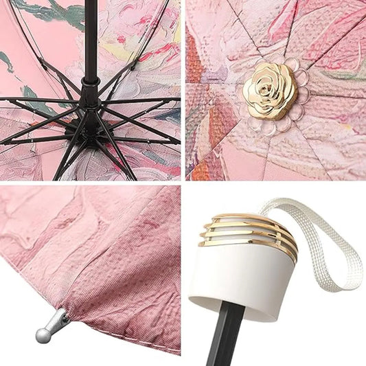 Umbrella - Mini folding umbrella - Waterproof, portable - Compact for travel - With storage bag - UV protection and windproof - Image 2
