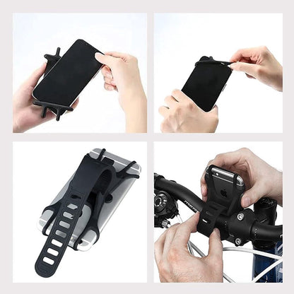 Phone holder for bicycles and motorcycles with GPS/maps/music - Made of durable, non-slip silicone - Removable bicycle phone holder - For handlebars, compatible with 99% of 4.5 to 6.1-inch mobile phones - Image 4