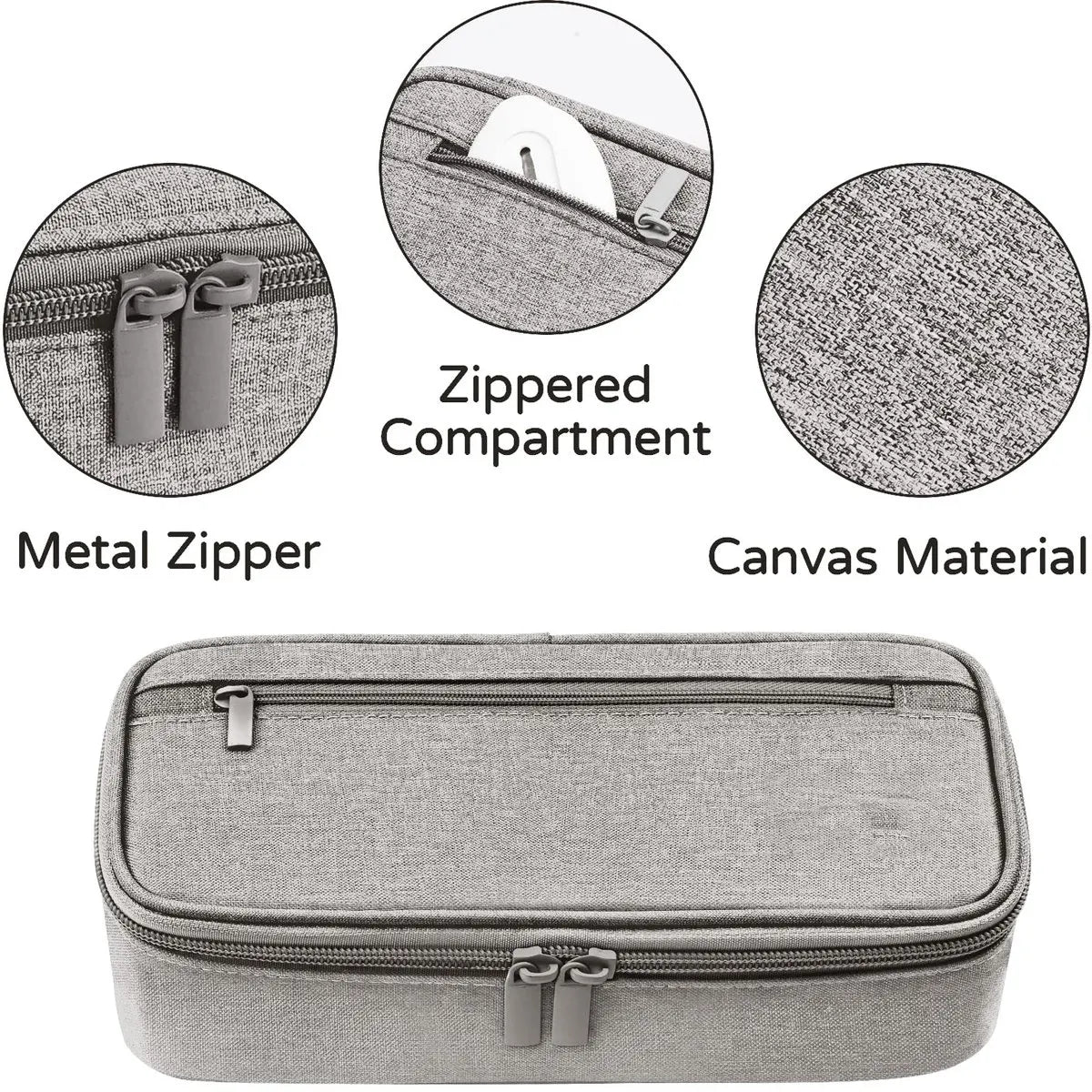 Large capacity pencil case, storage case, high-value, large capacity pencil case, stationery storage, makeup bag, office supplies, gray - Image 7