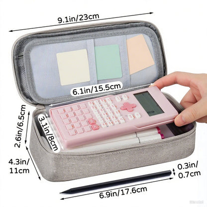 Large capacity pencil case, storage case, high-value, large capacity pencil case, stationery storage, makeup bag, office supplies, gray - Image 8