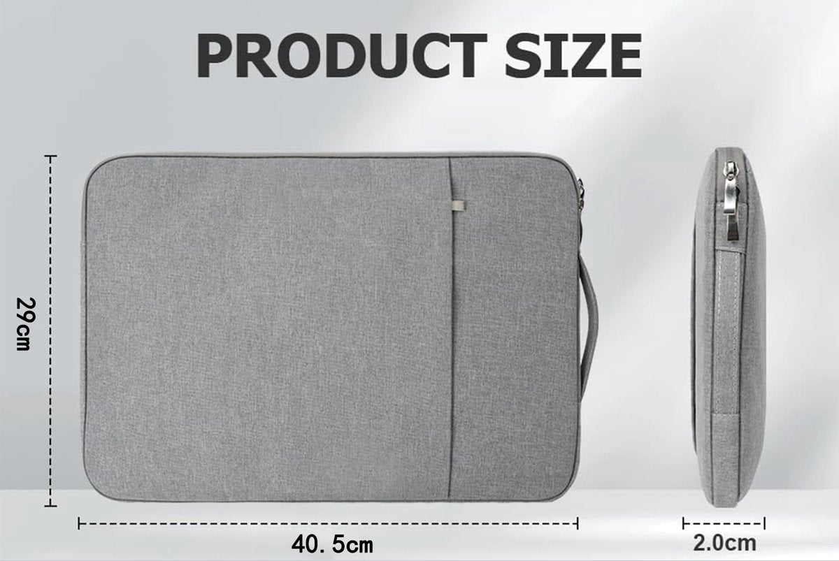 15.6-inch Laptop Sleeve - Grijs - Waterproof - Shockproof - Scratch-resistant - Splash-proof - Laptop Sleeve - Grijs - Image 2