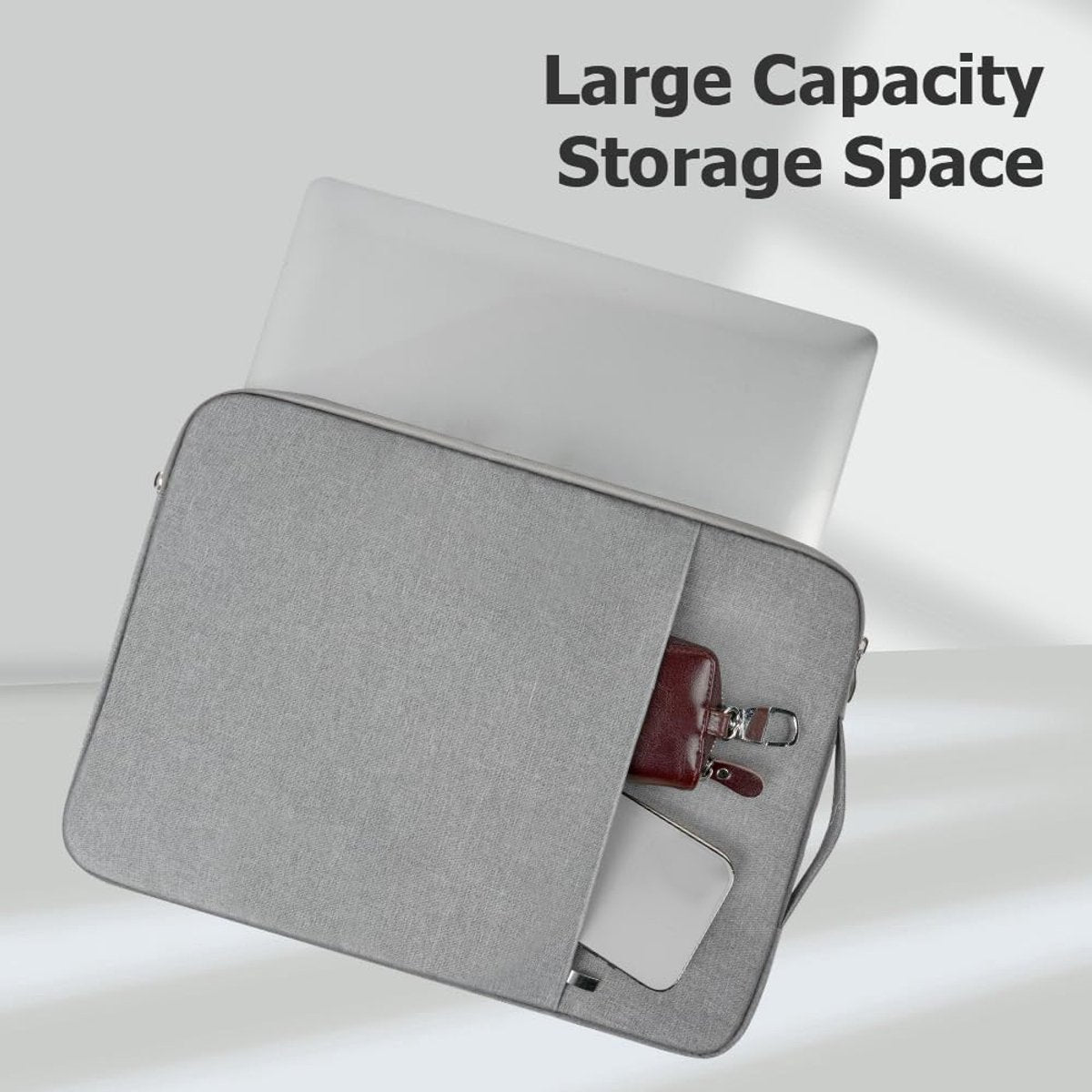 15.6-inch Laptop Sleeve - Grijs - Waterproof - Shockproof - Scratch-resistant - Splash-proof - Laptop Sleeve - Grijs - Image 6