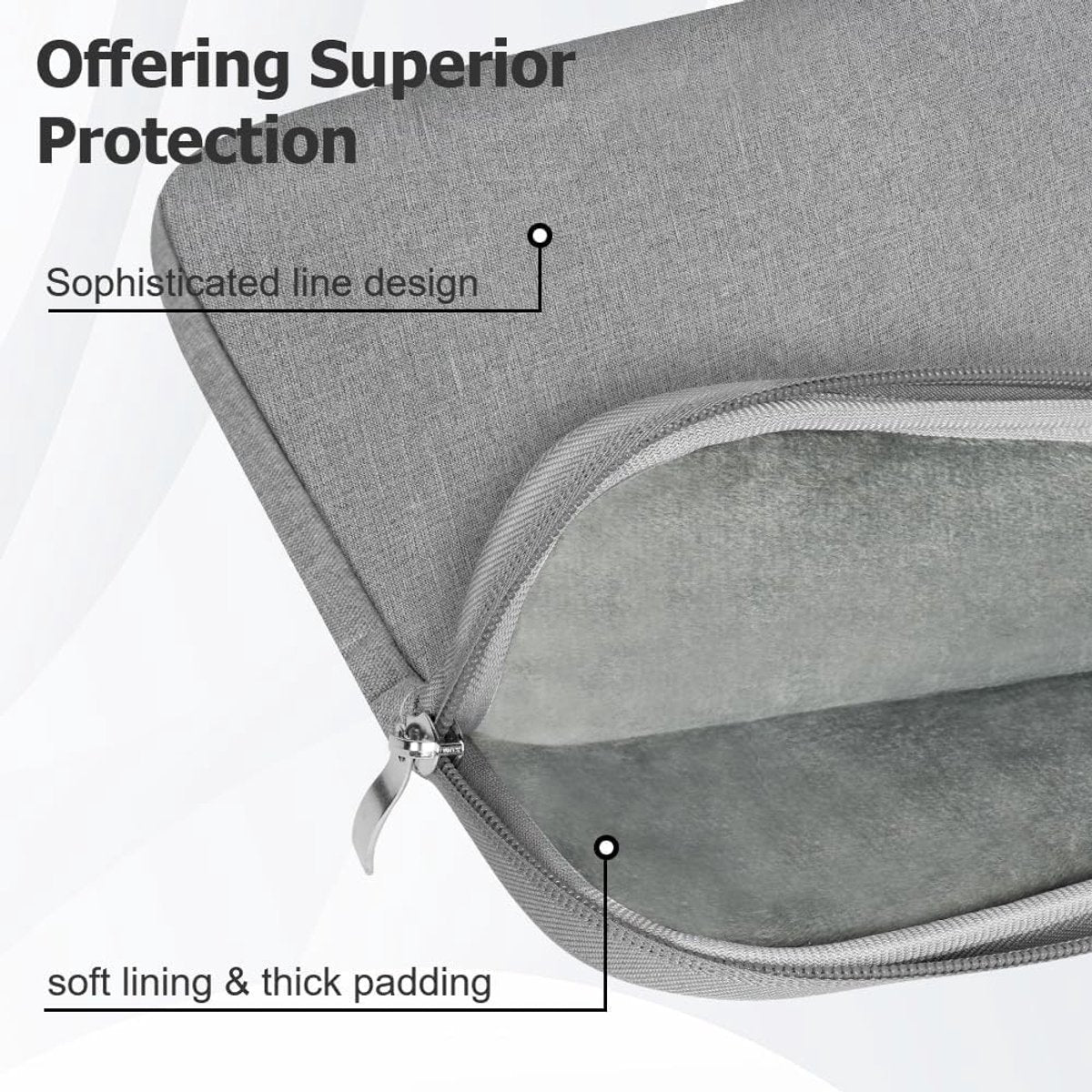 15.6-inch Laptop Sleeve - Grijs - Waterproof - Shockproof - Scratch-resistant - Splash-proof - Laptop Sleeve - Grijs - Image 9