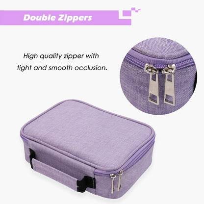 AMGOMH 72-slot pencil case, large capacity, student stationery, colored pencils, with inner pocket for small gadgets (purple) - Image 6