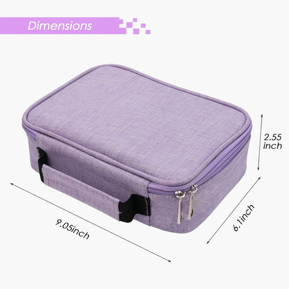 AMGOMH 72-slot pencil case, large capacity, student stationery, colored pencils, with inner pocket for small gadgets (purple) - Image 7