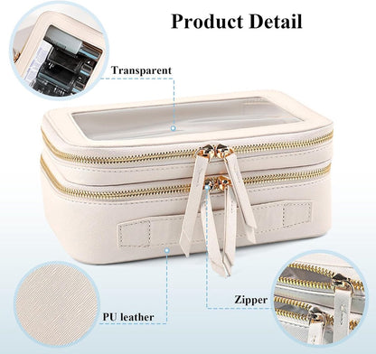 Men's toiletry bag - Women's toiletry bag - Toiletry bag - Transparent makeup bag - Travel toiletry bag - Small transparent makeup bag - Storage bag - Off-white - Image 4