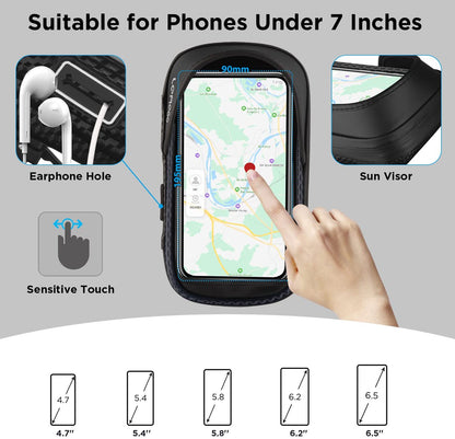 Bicycle phone mount - Mobile phone holder - Waterproof bicycle phone mount - With rotation - Universal bicycle phone mount - For smartphones under 6.5 inches - Image 3