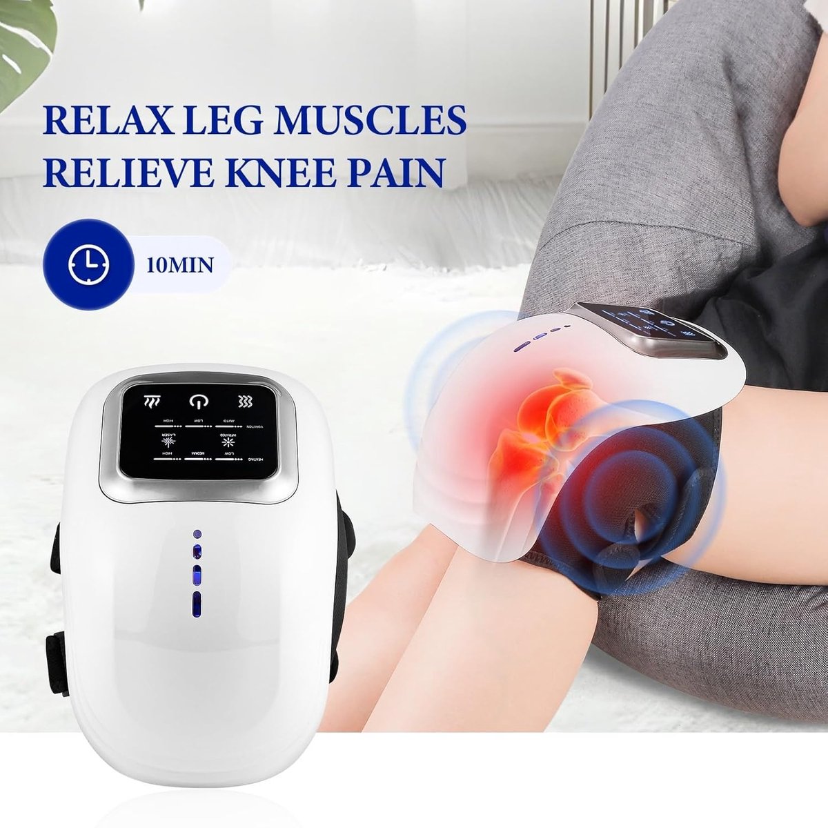 Rechargeable cordless knee massager - LED screen - For swollen and painful joints - 3 intensity levels - Temperature control - Image 4