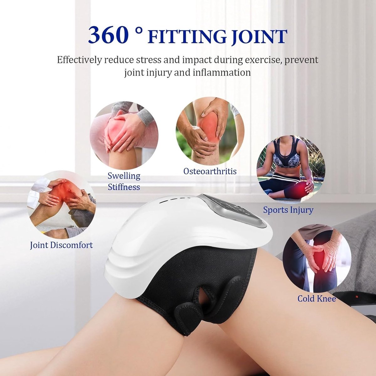 Rechargeable cordless knee massager - LED screen - For swollen and painful joints - 3 intensity levels - Temperature control - Image 6